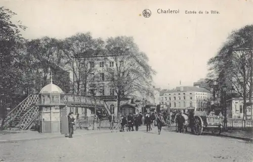 Belgien Charleroi Entree de la Ville Vintage Postkarte
