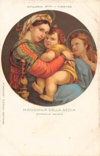 Kunstgalerie Pitti Firenze Florenz Madonna della Sedia Raffaello Sanzi Postkarte