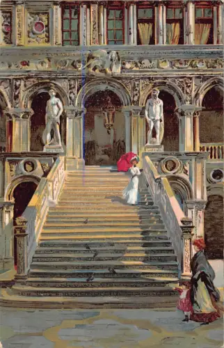 Italien Scalone dei Giganti Venedig Venezia Vintage Postkarte