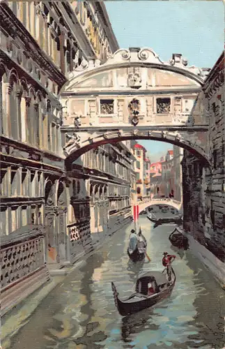 Italien Seufzerbrücke Venedig Venezia Gondel Vintage Postkarte
