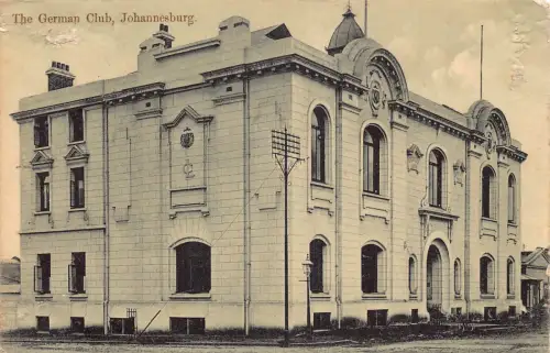 Südafrika 1909 German Club Johannesburg Vintage Postkarte