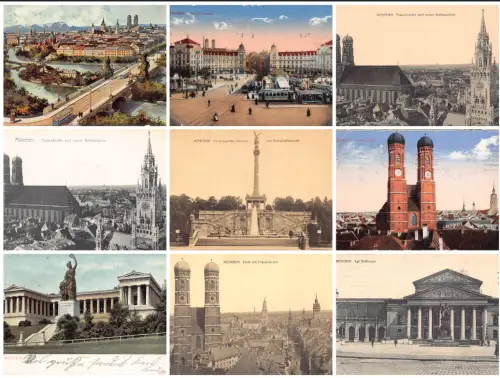 Deutschland München München Kirche Platz Brücke etc Lot 9 Postkarten C336