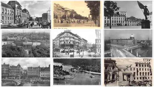 Deutschland Berlin Auto Straßenbahn Ruinen RPPC etc Lot 9 Postkarten C337