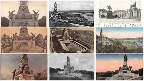 Deutschland National Denkmal Anzeige Niederwald Denkmal wenige RPPC Lot 9 Postkarten C337