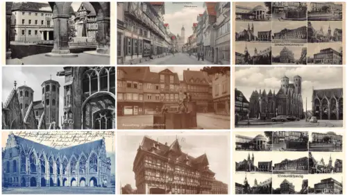 Deutschland Braunschweig Rathaus Mehransicht Straße etc Lot 9 Ansichtskarten C339