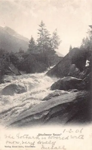 Schweiz 1906 Goeshener Reuss Wasserfall Vintage Postkarte