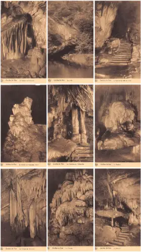 Belgien Höhle Innenraum Grotten de Han Lot 9 Postkarten C341