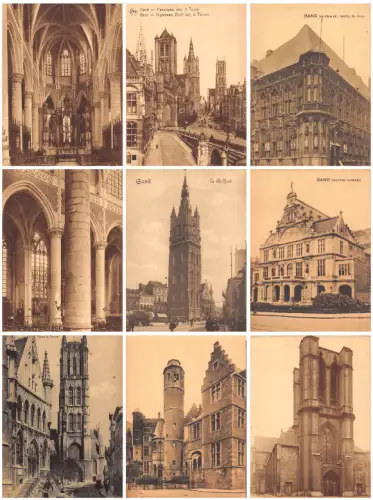 Belgien Gand Gent Kirche Innenturm etc Lot 9 Postkarten C340