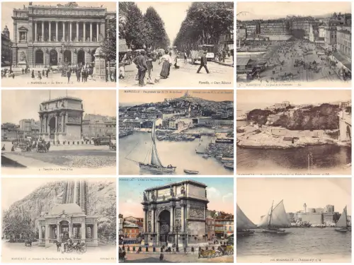 Frankreich Marseille Arc de Triomphe Bourse Boote etc Lot 9 Postkarten C346