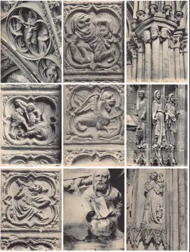 Frankreich Rouen Kathedrale Wasserspeier Skulpturen Lot 9 Postkarten C347