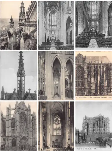 Frankreich Beauvais Dom Innenraum, Turm etc Lot 9 Postkarten C345