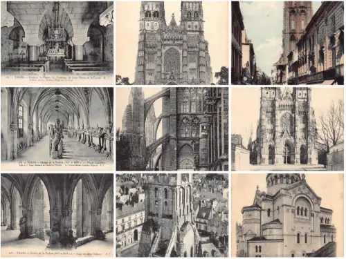 Frankreich Führungen Kirche Innenraum, Turm etc Lot 9 Ansichtskarten C345