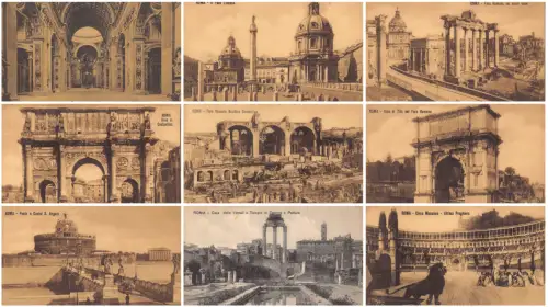 Italien Roma Rom Basilika Innenraum Forum Romanum etc Lot 9 Postkarten C343