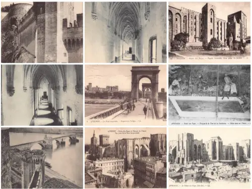Frankreich Avignon Hängebrücke Palais des Papes etc Lot 9 Postkarten C347