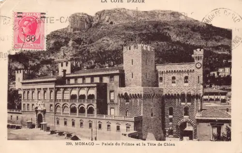 Monaco Palais du Prince Tete de Chien Palace Philatelistic Interest Postkarte C349
