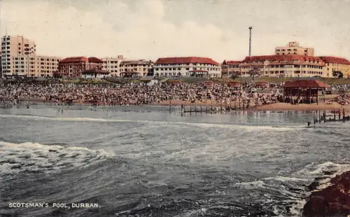 Südafrika Durban Scotsman's Pool Meer Vintage Postkarte