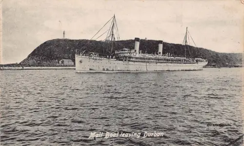 Südafrika Postboot verlässt Durban Steamboat Vintage Postkarte