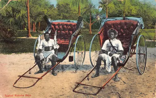 Südafrika 1912 Johannesburg typische Rikscha Jungen ethnische Kleidung Postkarte