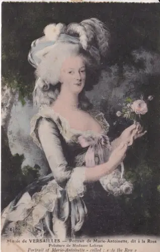 Versailles Museum Portrait of Queen Marie-Antoinette Roses Royalty Postkarte