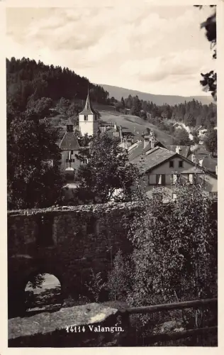 Schweiz Valangin Gesamtansicht Vintage Postkarte