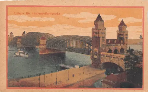 Deutschland Köln Köln a Rh Hohenzollernbrücke Dampfschiff Postkarte