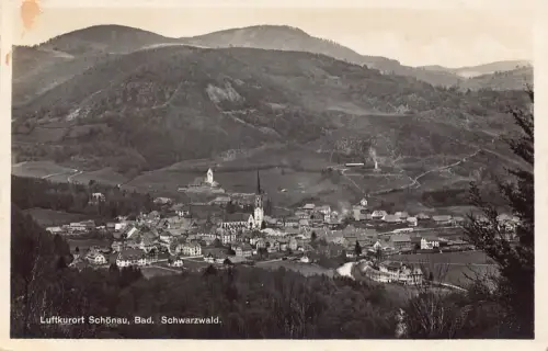 Deutschland Luftkurort Schönau Bad Schwarzwald Gesamtansicht Vintage Postkarte