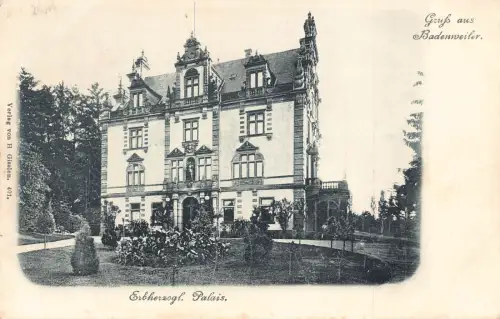 Deutschland 1904 Gruss aus Badenweiler Erbherzogl Schloss Schloss Vintage Postkarte