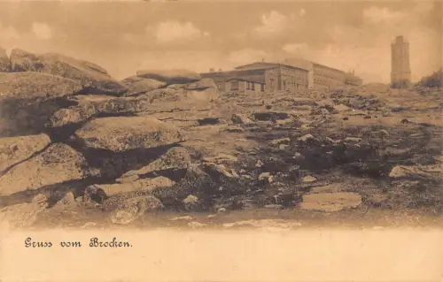 Deutschland Gruss vom Brocken Vintage Postkarte
