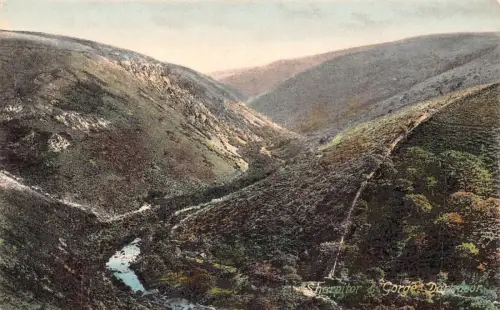 England Sharpitor and Gorge Dartmoor RIver Forests Vintage Postkarte