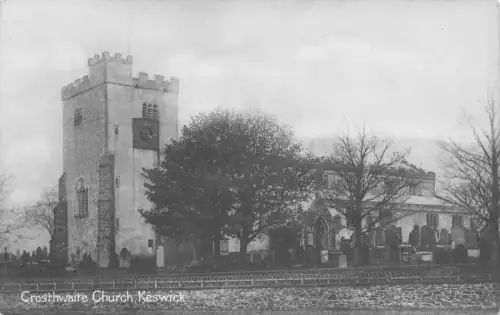 England Crosthwaite Kirche Keswick Vintage Postkarte