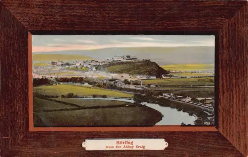 Schottland Stirling aus der Abtei Craig Gesamtansicht Vintage Postkarte