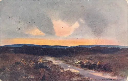 England 1904 On Hampstead Heath Clouds Vintage Postkarte