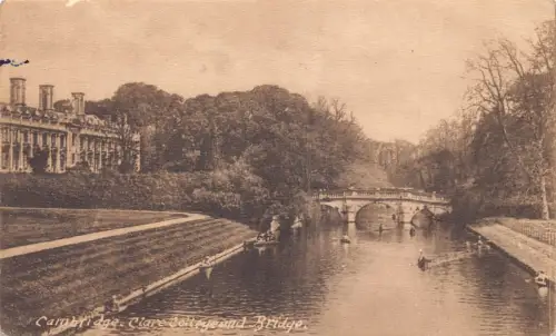 England Cambridge Clare College und Brücke Vintage Postkarte