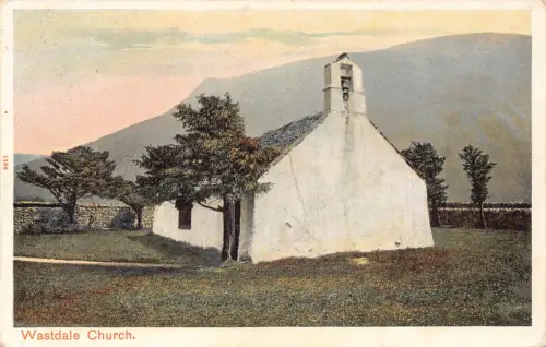England Wastdale Kirche Vintage Postkarte