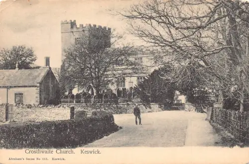 England Crosthwaite Kirche Keswick Vintage Postkarte