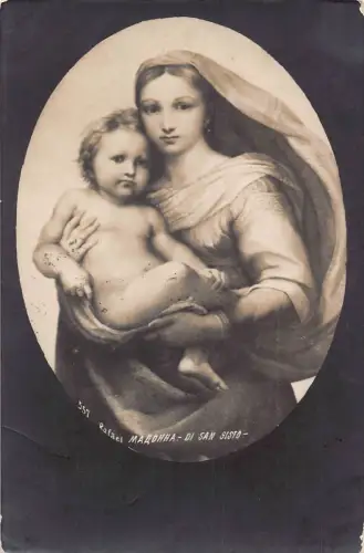 Russland 1907 Passepartout Madonna di San Sisto Kunst von Rafael Postkarte