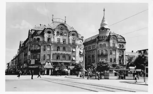 L514 Rumänien Oradea Nagyvarad Sas Palota Hotel RPPC Vintage Postkarte