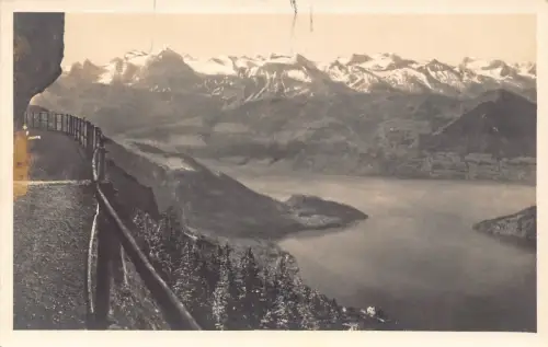 Schweiz Rigi - Erster Felsenweg Vitznau und Urirostockgruppe See AK