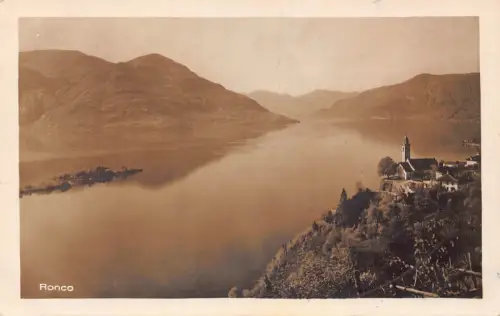 Schweiz Ronco See Gesamtansicht Vintage Postkarte