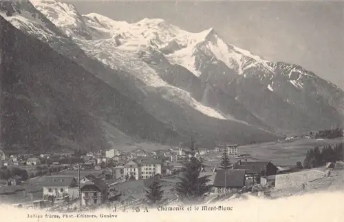 Schweiz Chamonix et le Mont Blanc Vintage Postkarte