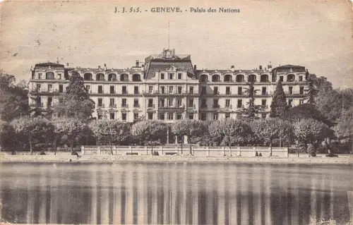 Schweiz 1929 Genf Genf Palais des Nationen Palast Vintage Postkarte