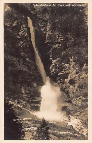 Schweiz Sefinenbachfall Wege nach Gimmelwald Wasserfall Vintage Postkarte