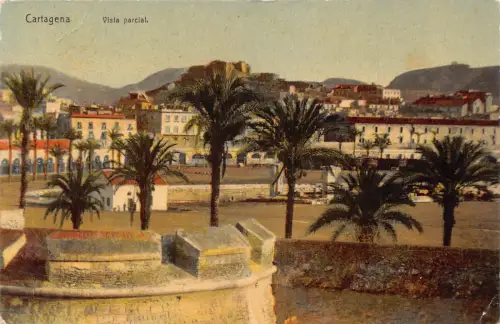 Spanien Cartagena Teilansicht Vintage Postkarte