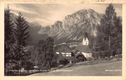 Österreich Tragos Oberort Pribitz Obersteiermark Berg RPPC Vintage Postkarte