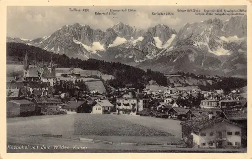 Österreich Kitzbühel mit dem Wilden Kaiser Vintage Postkarte