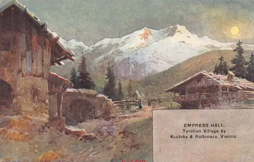 Österreich Kaiserin Hall Tiroler Dorf Mondschein Vintage Postkarte