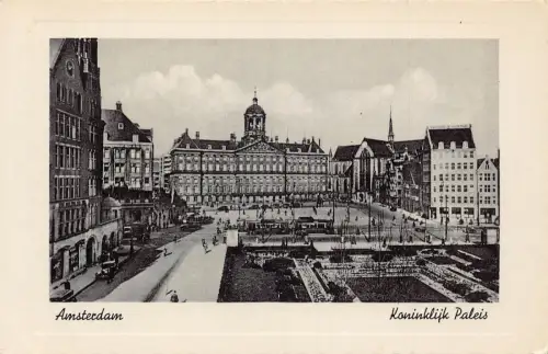 Niederlande Amsterdam Koninklijk Paleis Palace Passepartout Vintage Postkarte