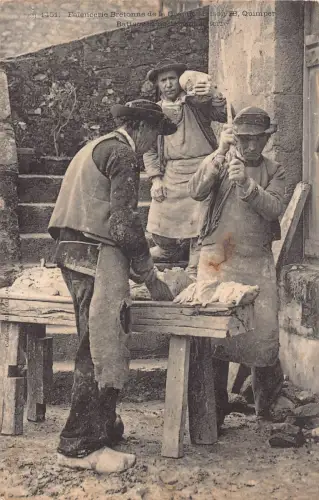 Frankreich Bretonen Herstellung Fayence Fliesen Quimper Battagne Arbeiter Vintage Postkarte
