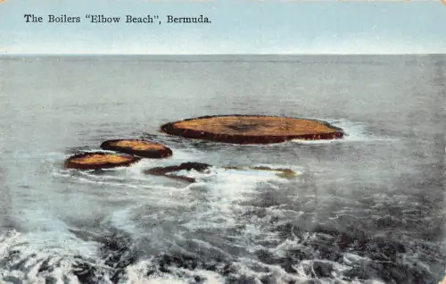 Bermuda The Boilers Elbow Beach Meer Vintage Postkarte