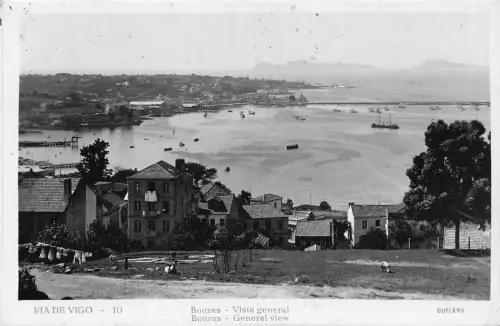 Spanien 1936 Ria de Vigo Bouzas Gesamtansicht Meer Vintage Postkarte